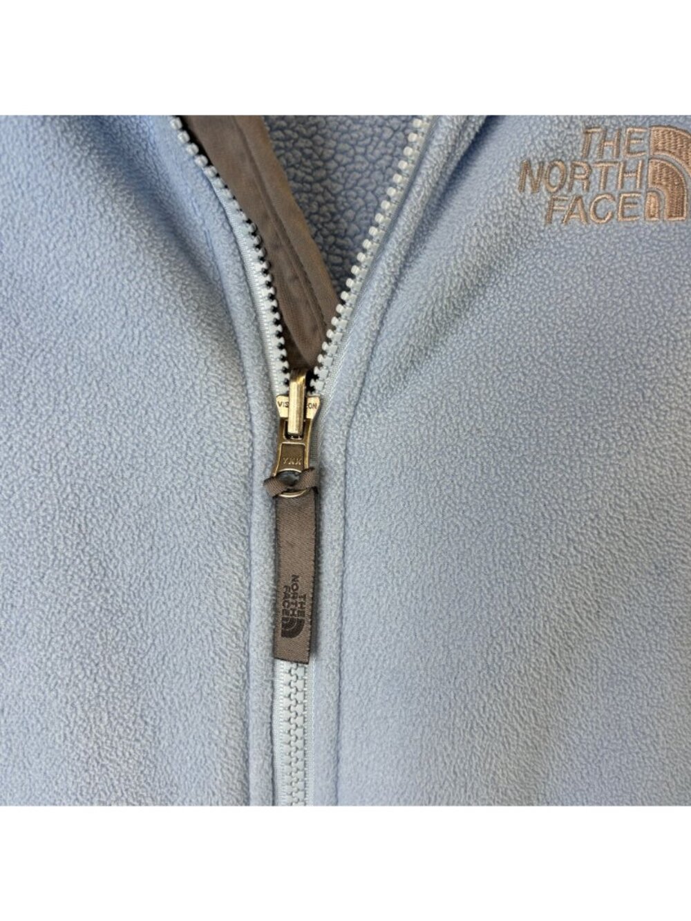 The North Face Womens Small Fleece Jacket Blue Beige Full-Zip Outdoor Layer - Picture 11 of 11